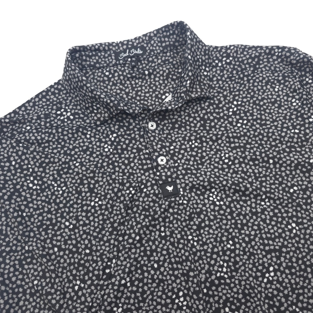Bad Birdie Mens XL Arizona Nights Golf Polo Shirt Black Gray Print Short Sleeve